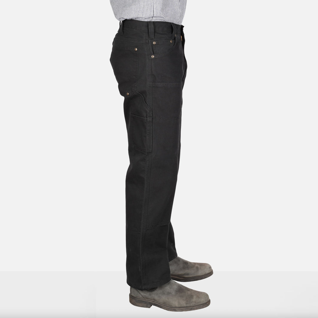 Canvas Double Knee Carpenter Pants - Black